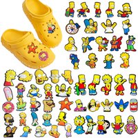 15-100 piezas, ¡Oferta! Accesorios de PVC de la serie de anime Wacky Simpson para zapatos con orificios y bolsos de playa
