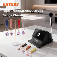 Kit de Máquina para Hacer Llaveros de Acrílico de 35 mm - 1 Máquina + 100 Juegos de Materiales para Manualidades DIY, Prensa para Llaveros con Fotos Personalizadas