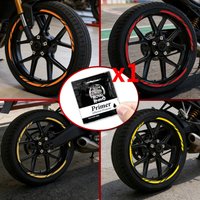 Pegatinas para llantas de motocicleta de 17 pulgadas, diseño de rayas geniales, impermeables, universales, con protección solar, para decoración de scooter