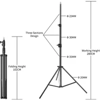 Trípode SH 12 Style para teléfono móvil, palo selfie ajustable con soporte de luz, cabezal de tornillo de 1/4 para flashes de estudio fotográfico y softbox.
