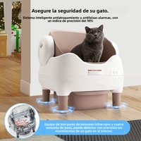 Mihtrov Caja de Arena para Gatos Totalmente Automática y Autolimpiable de 65L+11L con Control por Aplicación, Semicerrada, a Prueba de Fugas y Pinchazos, Inodoro Inteligente para Mascotas
