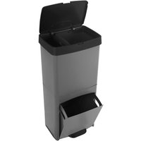 Cubo de Basura para Reciclaje Triple 70L | 3 Compartimentos con Pedal y Tapa Hermetica | Vertical y Eronómico | Duradero