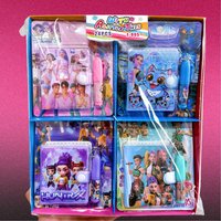 Mini cuaderno Anime Gilr Hunters Lumi Mila Zoi con bolígrafo, bloc de notas de bolsillo de dibujos animados, conjunto de papelería, suministros escolares, cumpleaños