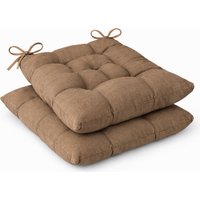 Pack de 2 - 4 - 6 Cojines para Silla – 40 x 40 x 5 cm, con Cintas de Sujeción y Relleno Firme, Uso Interior y Exterior.