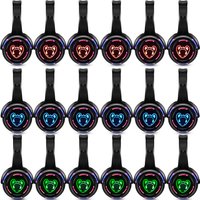 Luz intermitente LED, auriculares de discoteca silenciosos, paquete de auriculares de fiesta silencioso de 500M de distancia con 30 receptores y transmisores