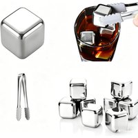 Cubitos de Hielo Reutilizables de Acero Inoxidable para Enfriar Whisky y Vino, Cubos de Hielo para Fiestas y Bares