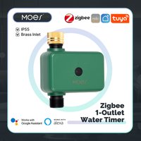 Temporizador de Riego MOES Tuya ZigBee, Filtro de Latón para Aspersores de Jardín, Programable, Riego Automático por Goteo, Compatible con Alexa y Google Home