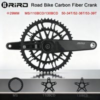 Platos y bielas de carretera RIRO de fibra de carbono, 29MM, 50-34/52-36/53-39T, compatibles con 11/12 velocidades, montaje directo Shimano/110/130BCD