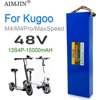 Batería de Iones de Litio para Patinetes Eléctricos de 48 V 13S4P 15000 mAh, Sistema de Protección BMS Integrado, Batería para la Serie Kugoo M4/M4Pro/MaxSpeed