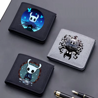 Cartera Hollow Knight para hombre, monedero corto plegable, tarjetero con dibujos animados, estuche para fotos y monedas para niños, monederos de lona plegables, regalo para niños