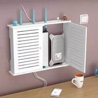 Caja de Almacenamiento para Router Montada en la Pared, Soporte Organizador de Pared, Estante Multiusos para Gestión de Cables, Soporte para Dispositivos WiFi