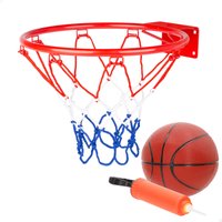 Aktive - Canasta de baloncesto para instalación en pared, red de poliéster y aro metal, diseño compacto, ideal para entrenar y jugar en casa, terraza o jardín, fácil de montar, canastas, instalación