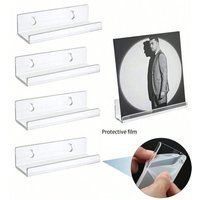 Estante para discos de vinilo transparente, soporte de montaje en pared, soporte acrílico para discos de álbum, muestra tu LP diario para decoración del hogar, 2/4/6/8 Uds.