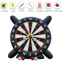 Balón de fútbol inflable gigante de 10 pies de alto, tablero de dardos con 8 Uds. De balón de fútbol y soplador, parque infantil comercial