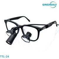Lupas Galileanas Burite 24 TTL 2.5X/3.0X/3.5X IPD Personalizadas para Cirujano Dental, Lentes de Plástico, Faros LED, Puerto USB, Montura de Acetato