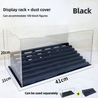 Caja de almacenamiento de bloques de construcción de juguete transparente para el hogar, minifigura de exhibición tipo escalera de 8 capas con cubierta antipolvo, Compatible con LEGO