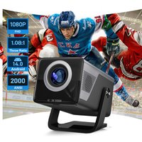 Proyector Lyncast 8K Compatible con HD 1080P, Enfoque Automático, 2000ANSI, Altavoz de 5W, Android 14, WiFi6, BT5.4, Proyectores de Cine en Casa para Exteriores X7