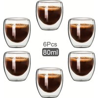 Vaso de Vidrio de Doble Pared con Aislamiento Térmico, Transparente, Hecho a Mano, para Té, Bebidas, Mini Vasos de Whisky, Taza de Café Espresso