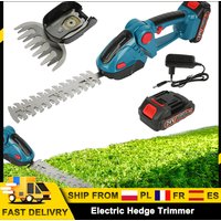 Cortasetos Eléctrico 2 en 1 con 90° de Inclinación °   Cortacésped manual con mango ajustable y 2 cuchillas para cortar césped, compatible con batería Makita de 24 V