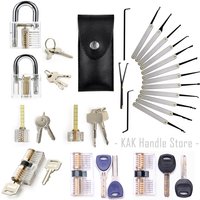 Juego de ganzúas de 15-31 piezas, herramientas transparentes para cerrajeros, juego de cerraduras multifuncional para entrenamiento, herramientas manuales de acero para candados, herramientas de