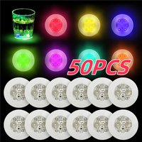 Posavasos Luminosos LED para Bar, 50/10/1 Piezas, para Bebidas, Copas, Botellas de Vino y Licor, Adhesivos Luminosos para Copas, Accesorios Luminosos