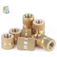 100/50/20/10 piezas m1.4 M2 M2.5 M3 M4 M5 M6 M8 Tuercas de inserción de latón moleteadas para moldeo por inyección