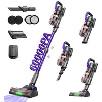 Aspiradora inalámbrica erabros EV3, 500W, 60KPa, potente succión, 60 minutos de autonomía,Aspiradora sin cable, batería extraíble, aspiradora de mano ultraligera para limpieza de pelo de mascotas en
