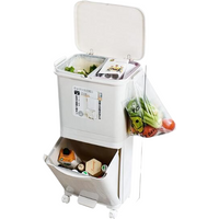 Cubo de Basura de Control de Olores de Doble Capa Extra Grande - Espacioso, Operado con Pedal, Separación Húmedo/Seco, Tapa Incluida, Perfecto para Almacenamiento y Organización en el Hogar