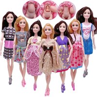 Muñeca Embarazada de 11.5 Pulgadas en Oferta, Mamá con 2 Mini Muñecas en su Vientre con 1 Conjunto de Ropa, Muñecas Educativas para Casa de Muñecas