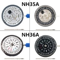 Movimiento Mecánico Automático NH35 NH36 con Visualización de Día/ Fecha para Corona a las 3/3.8/4 Horas, Accesorios para Relojes, Segundero con Función de Paro