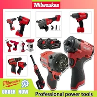 Herramientas Milwaukee como telémetros, amoladoras angulares, llaves eléctricas, taladros, sopladores y llaves de impacto para baterías de 18V