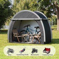 Carpa de Almacenamiento Impermeable para Bicicletas, para 1-4 Bicicletas, Tela Oxford 210D con Revestimiento Plateado, Protección UV, Plegable y Resistente, para Herramientas de Jardín y Cortadoras de