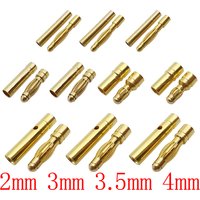 2mm 3mm 3,5mm 4mm Bullet Banana Plug chapado en oro Banana macho hembra conector batería enchufes Kits para piezas de batería RC DIY