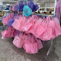 Bolso de mano Kiikii de estilo coreano, bolso de playa de gran capacidad para verano, bolsos de mano transparentes de PVC con hebilla de cierre suave, bolso para mujer