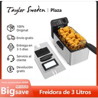 Freidora de 3L, 2200 W, Tapa con Ventana de Visualización, Termostato Ajustable, Acero Inoxidable 304 y Recipiente Extraíble