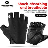 ROCKBROS guantes de bicicleta medio dedo verano transpirable antideslizante SBR Pad a prueba de golpes MTB guantes de bicicleta de carretera pantalones cortos de ciclismo guantes