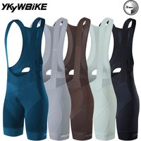 YKYWBIKE-pantalones cortos con pechera para ciclismo para hombre, mallas para bicicleta de carretera, pantalones con pechera para ciclismo de montaña con relleno belga acolchado de 6 horas