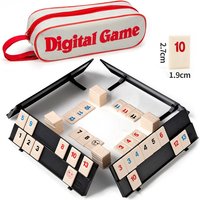 Juego de cubo rummy con 4 estantes, juego de cubo rummy 106 con estuche portátil, juego de viaje de azulejos rummy para juegos de mesa clásicos familiares