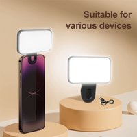 Mini luz de relleno para Selfie, recargable, 3 modos de Color, brillo ajustable, Clip en teléfonos móviles, ordenadores, fotografía, luces LED