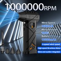 Súper Ventilador de Aire de 240W de Alta Potencia, Turbo Ventilador Eléctrico Recargable Inalámbrico, Velocidad del Viento 168km/h, Motor sin Escobillas, para Limpieza de PC, Secado de Coches, Nieve,