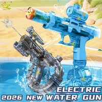 HUIQIBAO Pistola de agua eléctrica para niños, pulverizador de agua de alta velocidad, adecuado para uso en juegos al aire libre