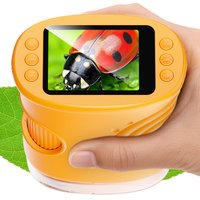 Microscopio de mano 1000X para niños, Mini microscopios digitales de bolsillo recargables con pantalla de 2,0 ", regalo Edu portátil para niños y estudiantes