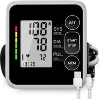 Tensiómetros de brazo con gran pantalla LCD tricolor, clínicamente validado, brazalete ajustable tamaño 22-42cm, Detector defrec
