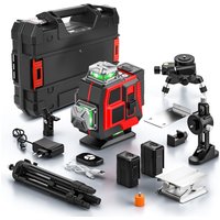 Niveles 4D, 16 líneas, 360 grados °   Niveles láser autonivelantes con trípode y estuche, una herramienta profesional para nivelación horizontal y vertical.