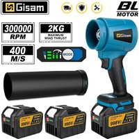 Gismo 300000 Sopladores Turbo eléctricos sin escobillas RPM, ventilador de chorro de 400 M/S, soplador de hojas de mano, soplado de polvo para pines de batería Makita de 18V